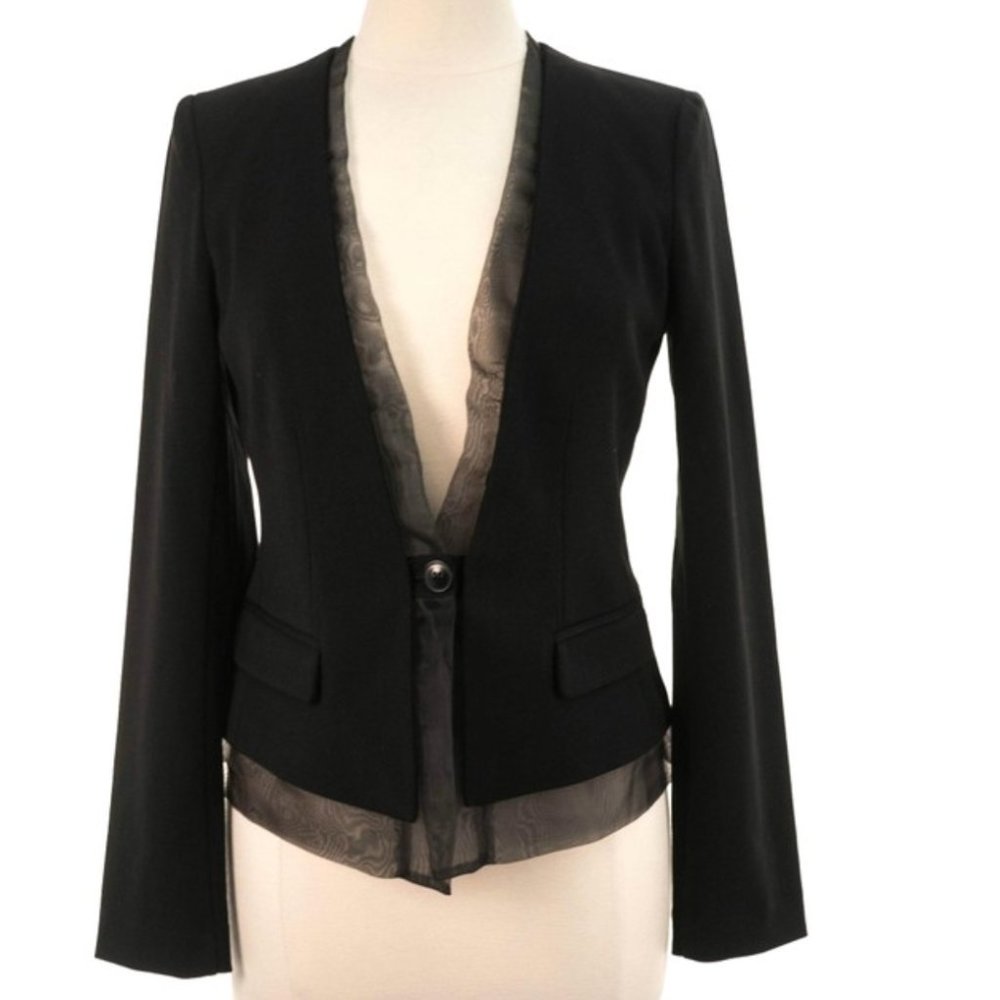 GAP One-button Tuxedo Blazer with Sheer Trim -Size M